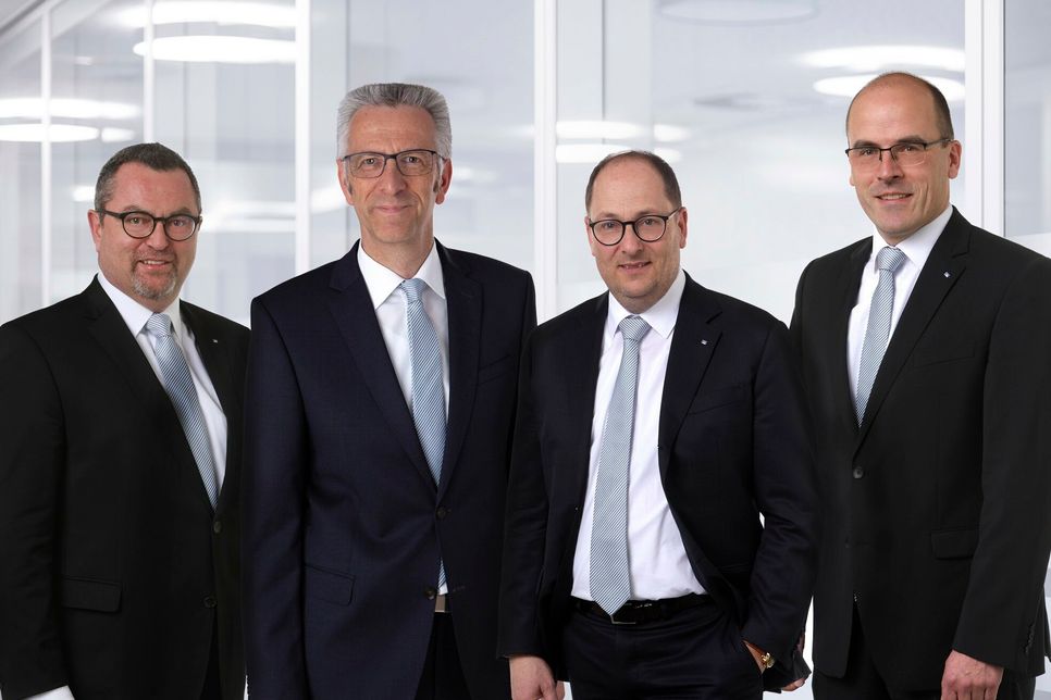 Der Vorstand der Bank, v.l.n.r. Peter van Moerbeeck, Erik Gregori (Co-Vorstandssprecher), Michael Hoeck (Co-Vorstandssprecher) und  Dr. Michael Wilkes.