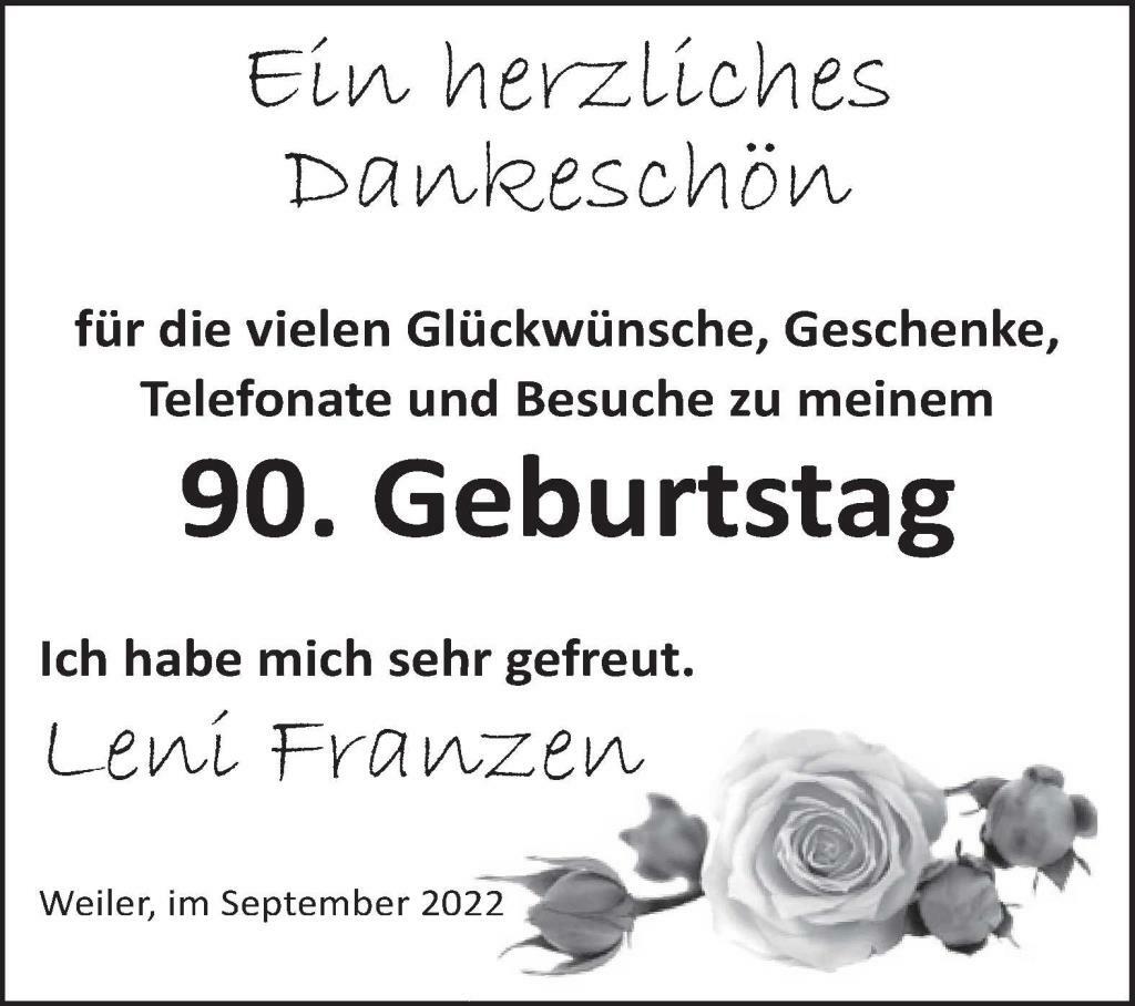 90. Geburtstag Leni Franzen