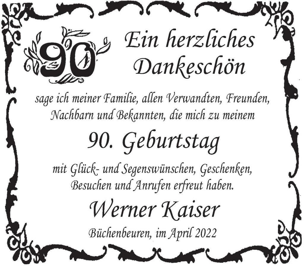 Werner Kaiser 90. Geburtstag
