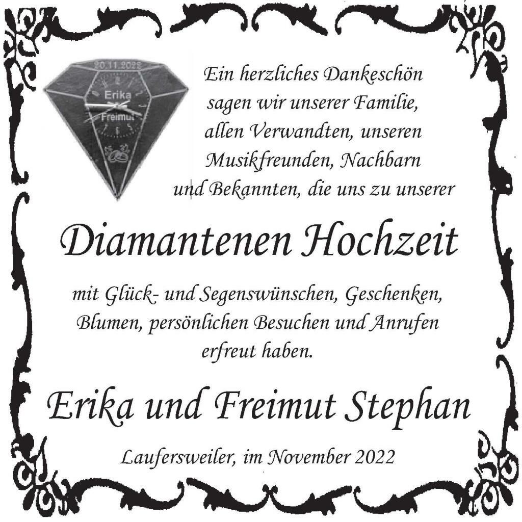 Erika Stephan Diamant Hochzeit