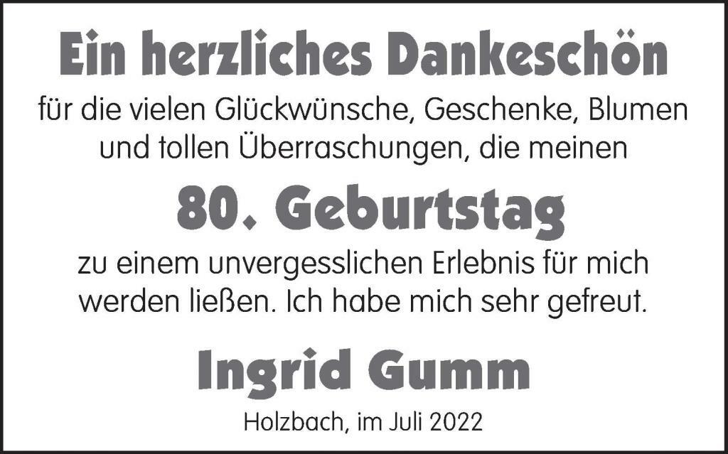 80. Geburtstag Ingrid Gumm