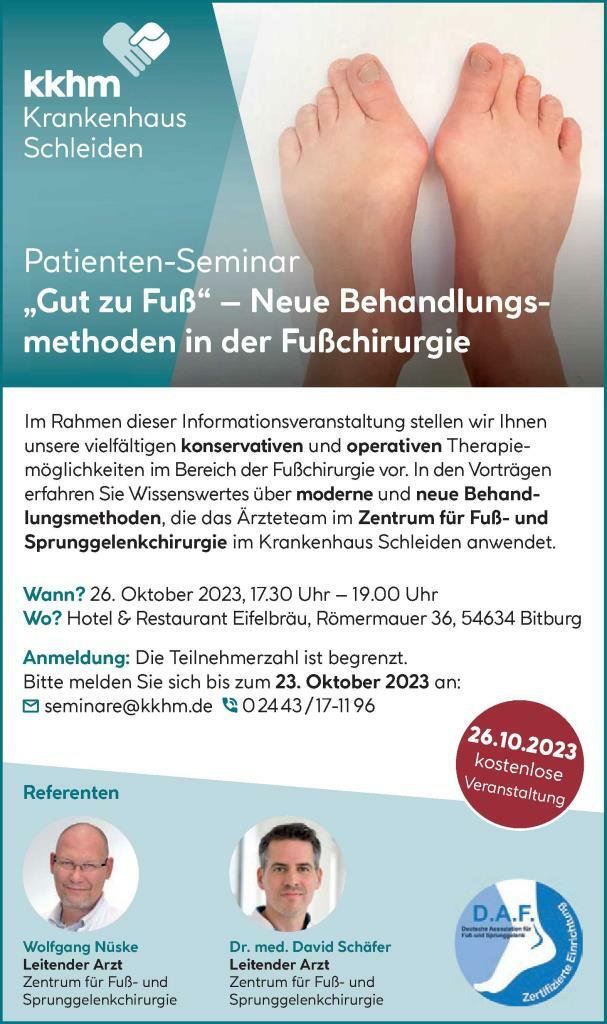 Seminar Fußchirugie Bitburg
