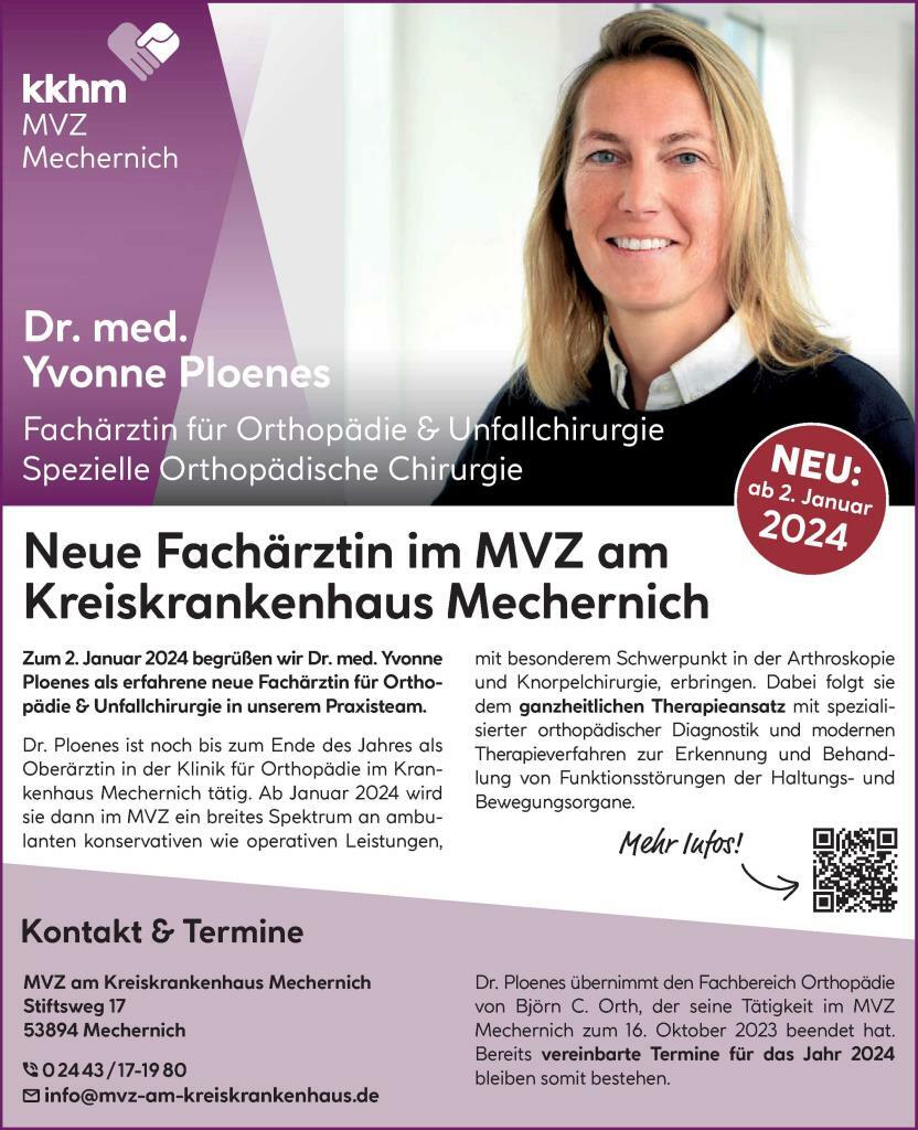 MVZ Neue Fachärztin Dr. Ploenes
