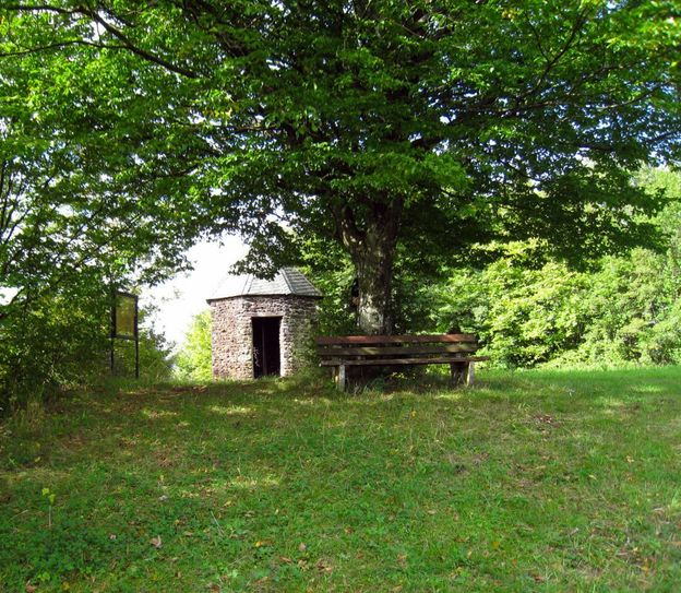 Die Schutzhütte an der Falkenley.