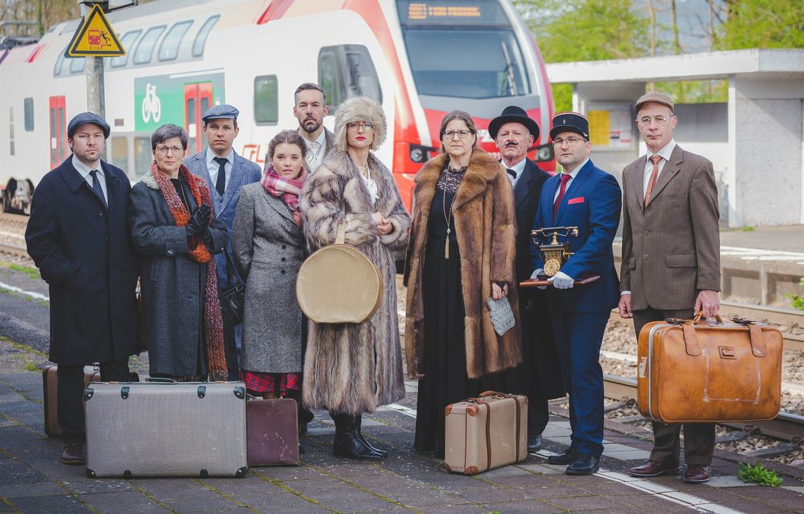 Die Theatergruppe Hetzerath ist bereit zur Abfahrt.