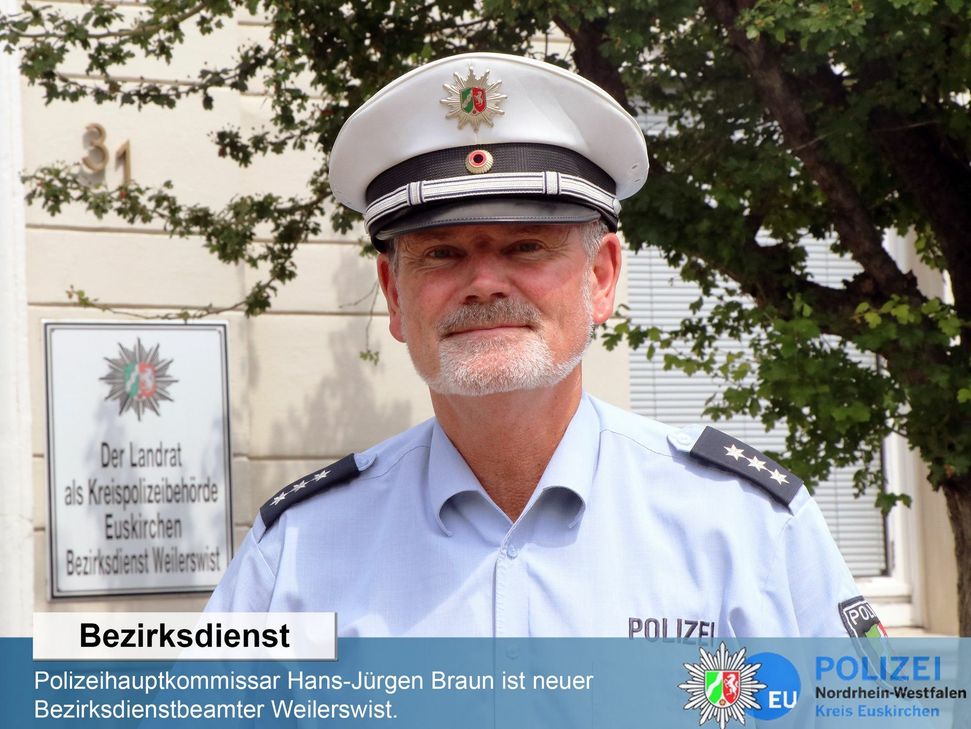 Polizeihauptkommissar Hans-Jürgen Braun neuer Bezirksdienstbeamter auf der Wache in Weilerswist. Foto: Kreispolizeibehörde