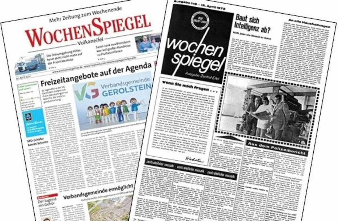 Rund 50 Jahre liegen zwischen den beiden WochenSpiegel-Ausgaben.