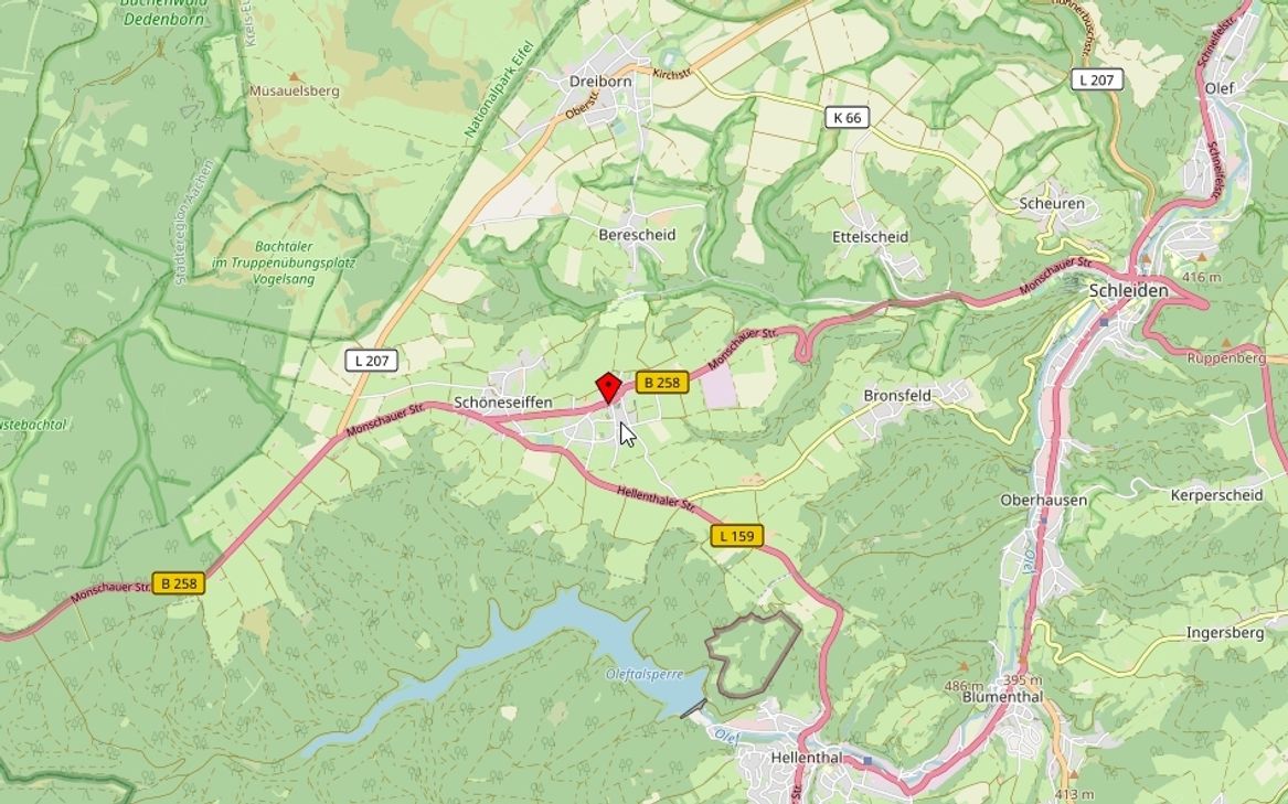 Das Epizentrum des leichten Erdbebens, das am Samstag, 16.September registriert wurde, lag bei Harperscheid.