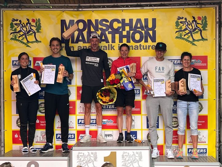 Markus Mey und Margit Klöckner siegten beim 45. Monschau-Marathon