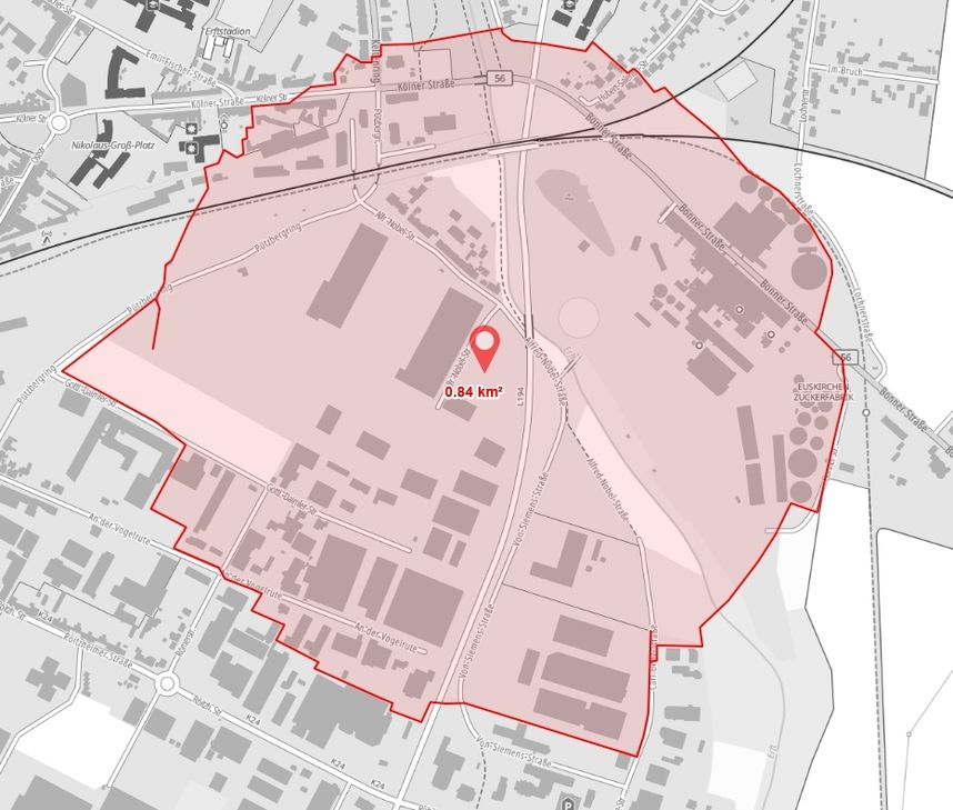 Die Grafik zeigt der Evakuierungsradius
