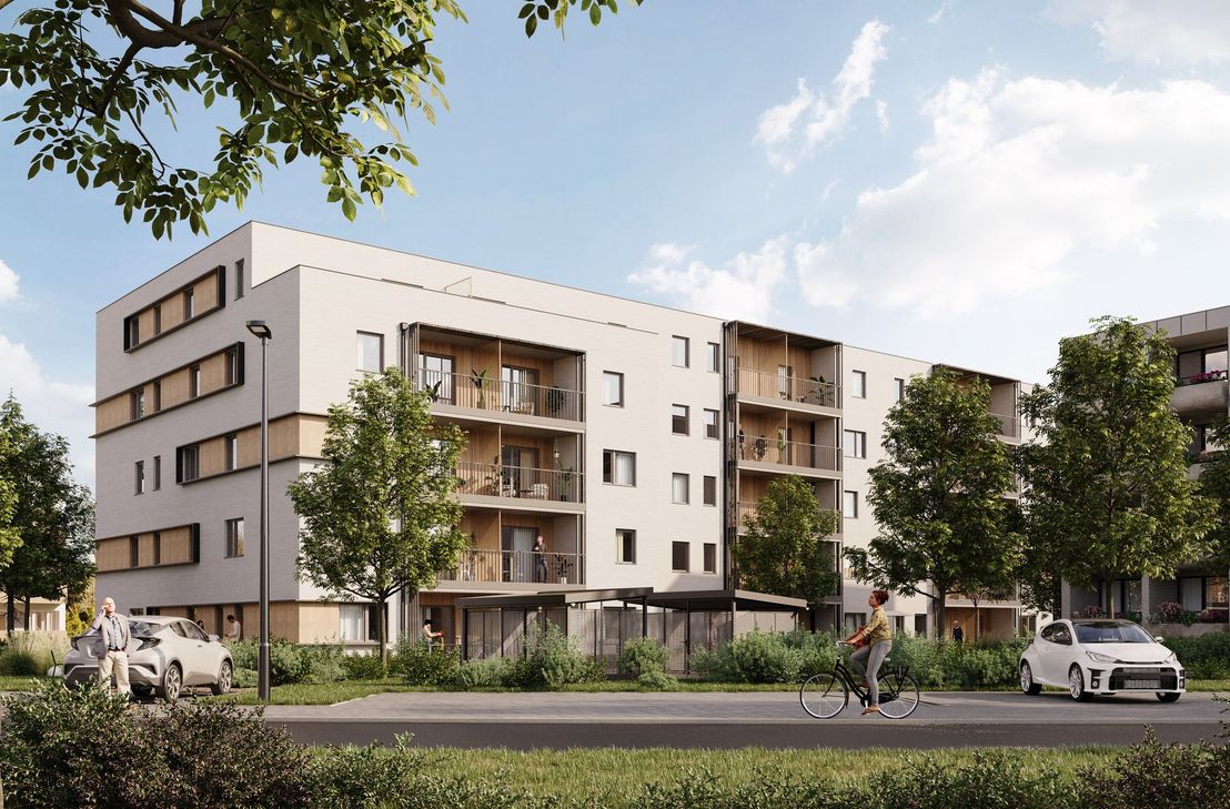 Auf dem Gelände des ehemaligen Schul- und Verwaltungsgebäude entsteht ein Neubau mit insgesamt 45 Wohneinheiten.