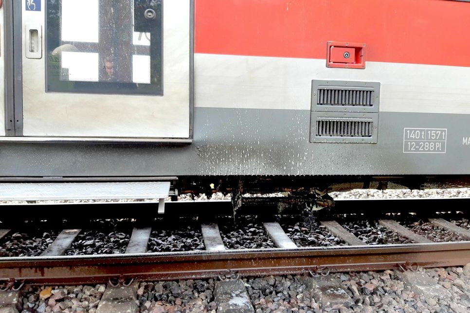 Schwer beschädigt wurde die Regionalbahn 22 auf der Strecke zwischen Mechernich und Kall. Foto: Bundespolizei
