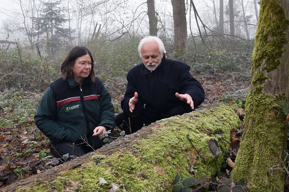 Forstministerin Ulrike Höfken und Hans-Werner Schröck, Forschungsanstalt für Waldökologie und Forstwirtschaft Rheinland-Pfalz. Foto: MUEEF