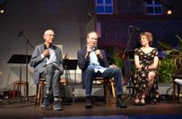 Gebannt hingen die Zuhörer an den Lippen von Edgar Reitz, Gert Heidenreich und Salome Kammer.