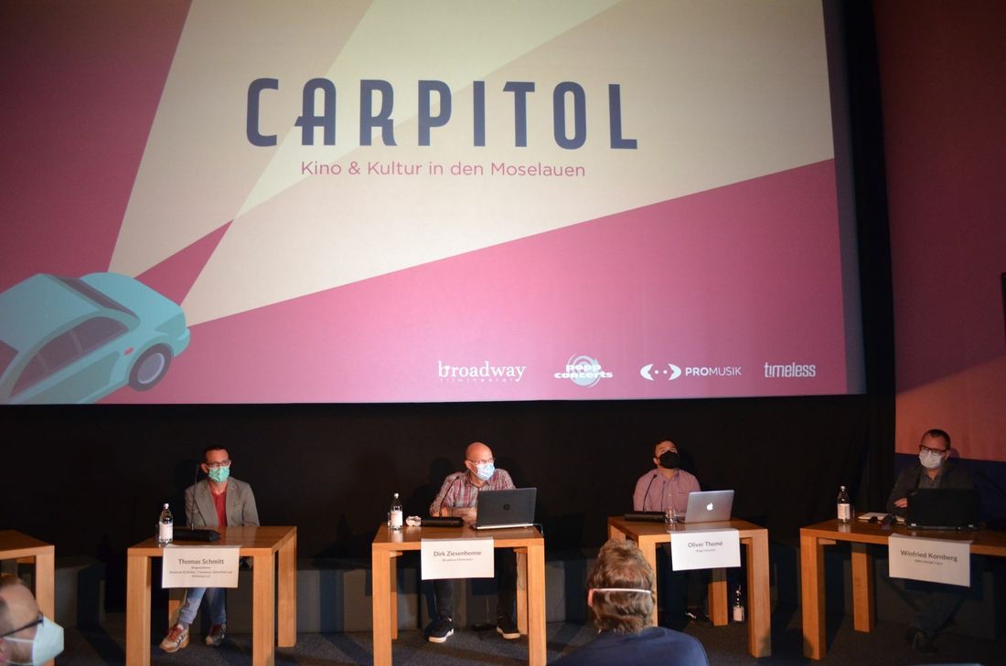 Pressekonferenz mit den "Carpitol"-Initiatoren im Broadway-Filmtheater. Foto: Kreller