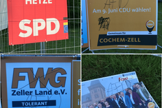 Das SPD-Plakat musste auf dem Barl bereits zweimal ausgetauscht werden. Die Plakate der CDU und FWG sind beschmiert und/oder zerstört.