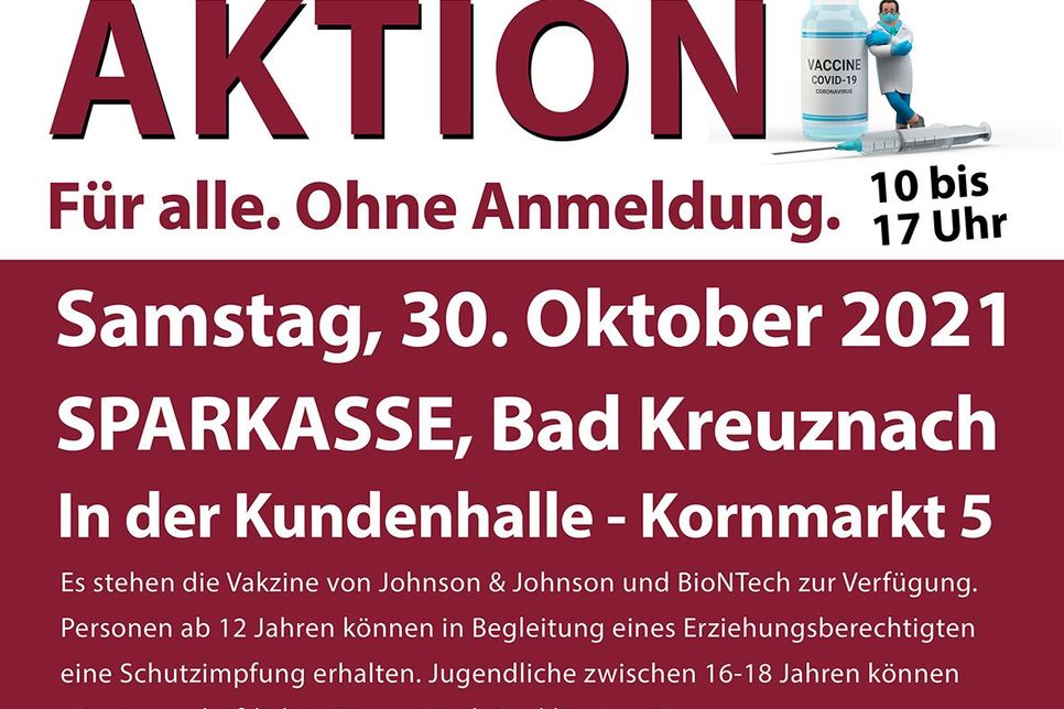 Sonderimpfaktion in der Sparkasse in Bad Kreuznach.
