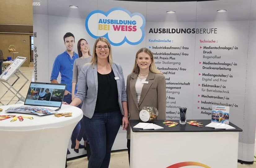 Das Medienhaus Weiss ist stets beim Ausbildungstag vertreten - so auch am Dienstag, 13. Mai, in der Gemeinschaftsturnhalle in Roetgen.