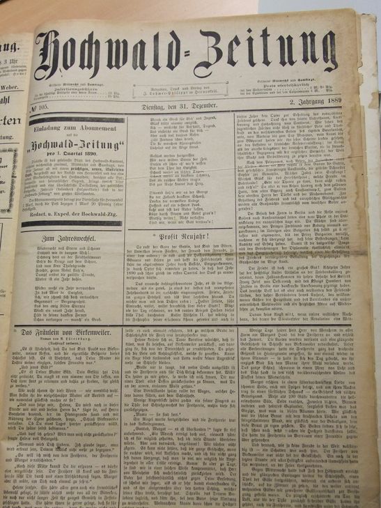 Die alte Hochwald-Zeitung gehört ebenso zum Archivbestand. Fotos: Fischer