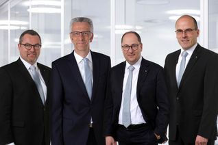 Der Vorstand der Bank, v.l.n.r. Peter van Moerbeeck, Erik Gregori (Co-Vorstandssprecher), Michael Hoeck (Co-Vorstandssprecher) und  Dr. Michael Wilkes.
