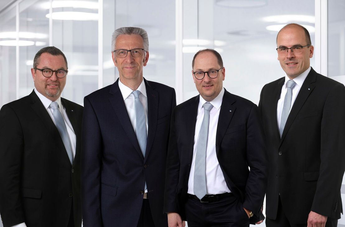 Der Vorstand der Bank, v.l.n.r. Peter van Moerbeeck, Erik Gregori (Co-Vorstandssprecher), Michael Hoeck (Co-Vorstandssprecher) und  Dr. Michael Wilkes.