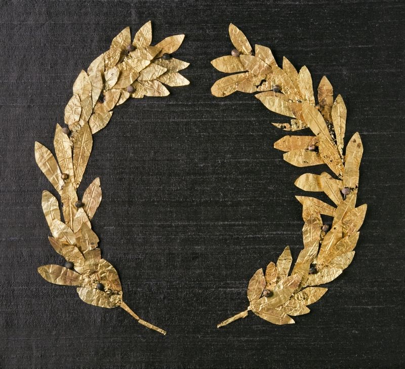 Antiker Lorbeerkranz aus Gold, 4./3. Jh. v. Chr., © Reiss-Engelhorn-Museen Mannheim, Foto: Carolin Breckle.