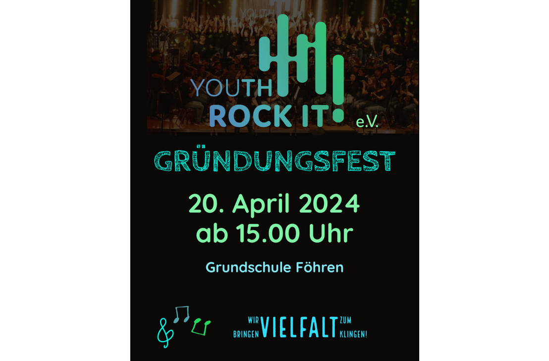 Das offizielle Plakat zum "YouTH-Rock it!!!" Gründungsfest