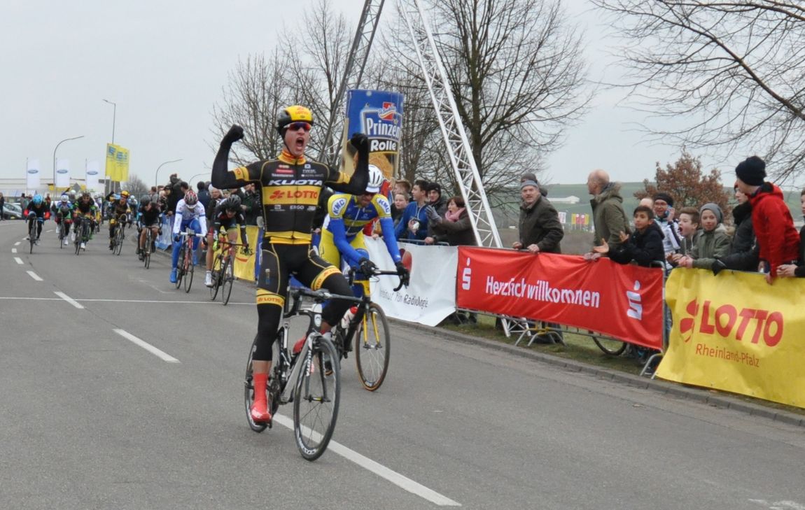 Perfekte Teamarbeit: Dario Rapps von "Kuota-Lotto" siegte nach 148 Kilometern im Sprint.