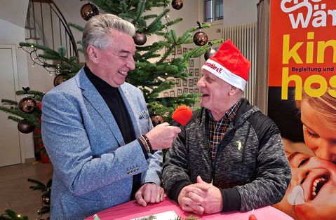 Moderator Thomas Kiessling und Ralph Adrian (Trierer Muselpratschler)