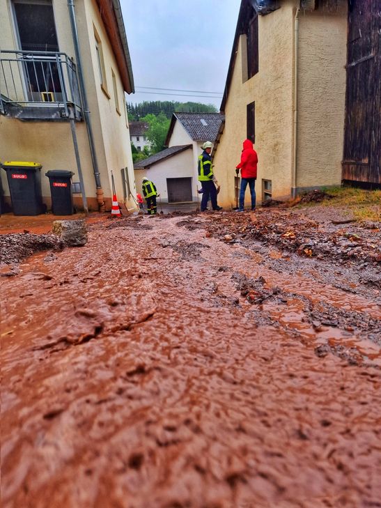 Überschwemungen auch in Meckenbach.