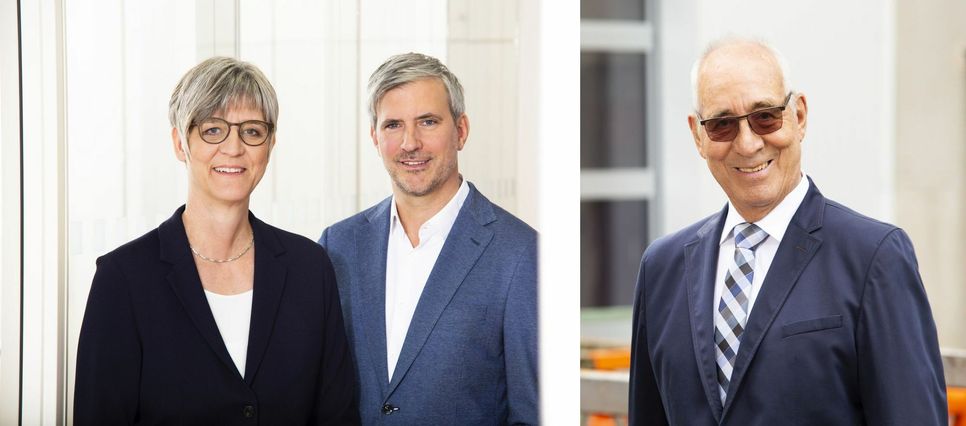 Die HOLTEC-Geschäftsführer Ute Klement (v.li.) und Alexander Gebele sowie der Firmengründer Peter Klement. Fotos: HOLTEC