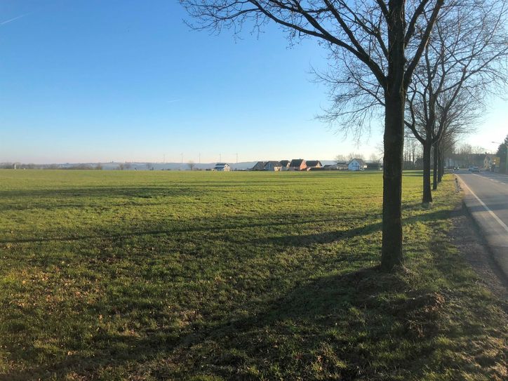 Eine mögliche Fläche für künftige Gewerbeansiedlung ist an der B399 gegenüber der Tankstelle am Ortsausgang von Vossenack.
