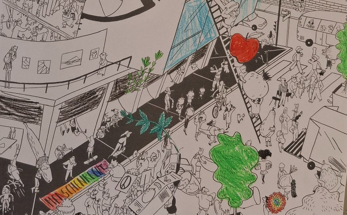 Ein Wimmelbild aus der Grundschule Alf.