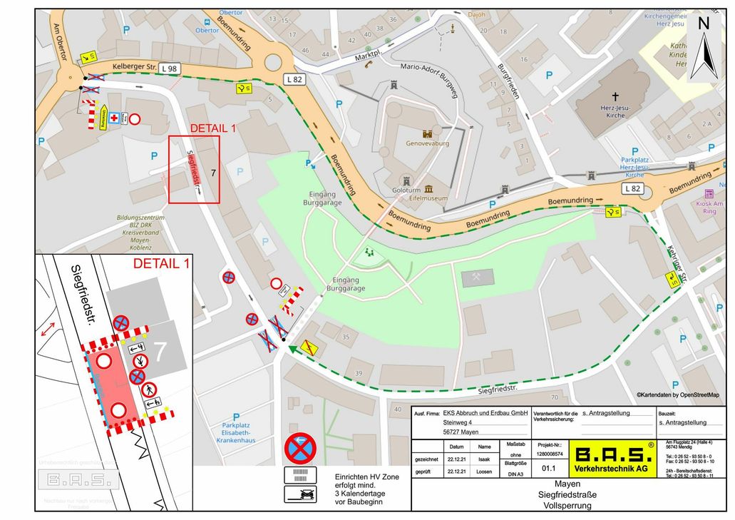 Verkehrsführungsplan. Grafik: B.A.S. Verkehrstechnik GmbH