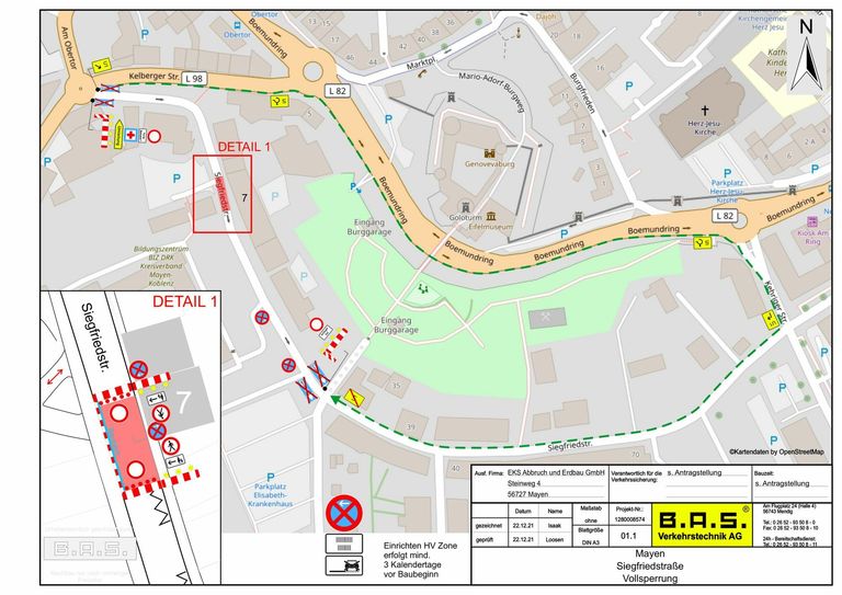 Verkehrsführungsplan. Grafik: B.A.S. Verkehrstechnik GmbH