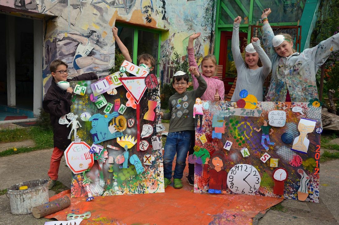 Fertige Bilder; Kilian, Mara, Niklas, Sanoe, Maja, Eva (von links) Fotos: Pick/Anna malt