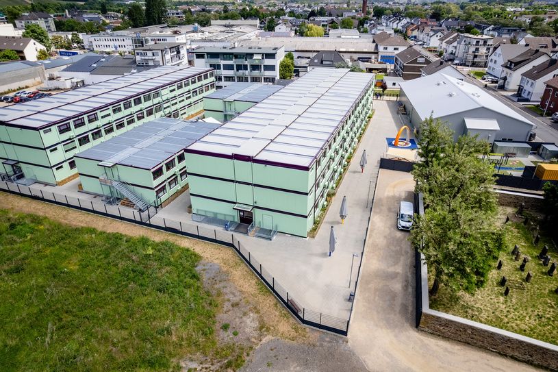 Die Don-Bosco-Schule am Ersatzstandort in Bad Neuenahr-Ahrweiler im Sommer 2025.