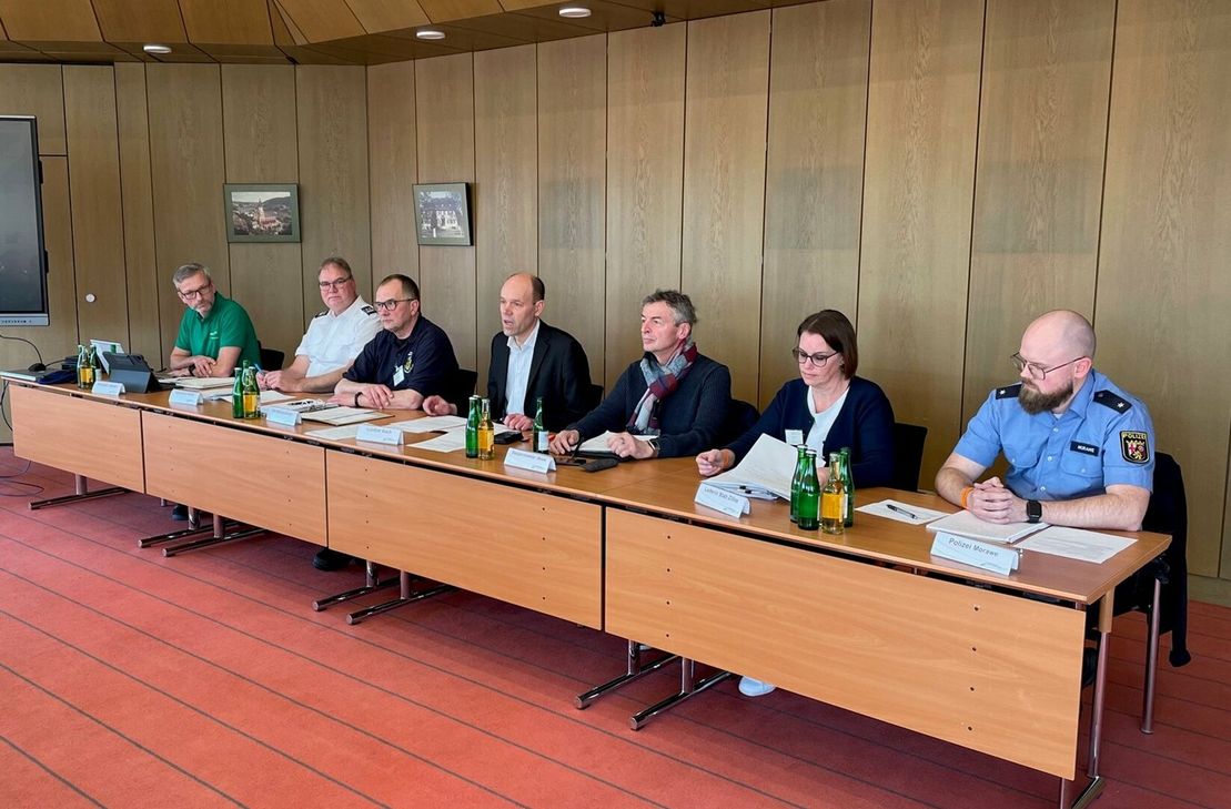 Pressekonferenz im Rahmen der Stabsübung.