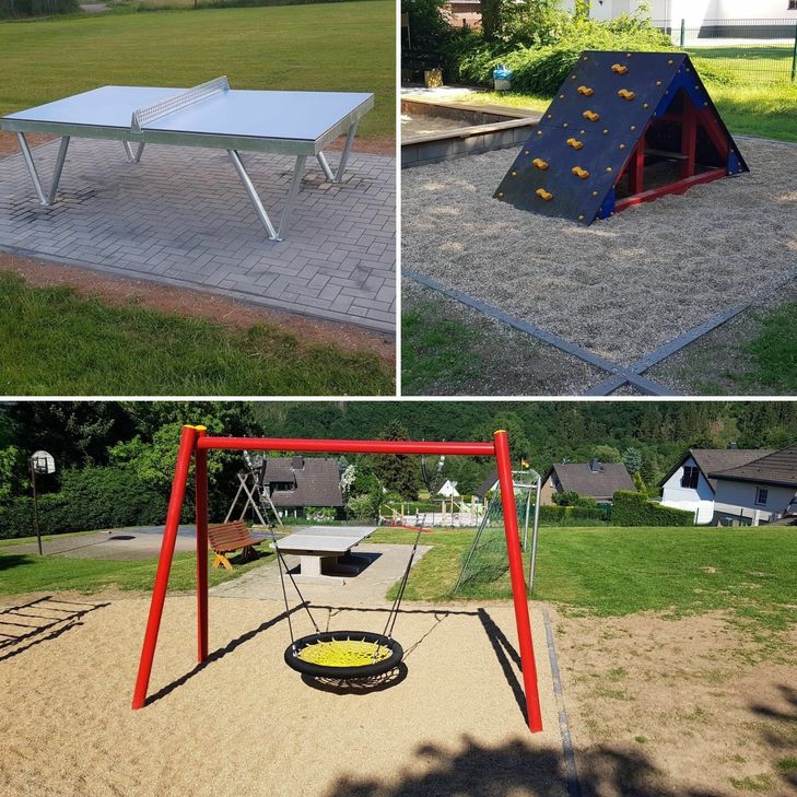 In Olef hat sich dank einer gemeinsamen Aktion auf den beiden Spielplätzen und am Bolzplatz einiges getan. Fotos: Privat