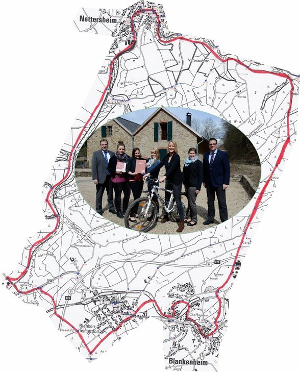 Auf der rot gekennzeichneten Via Velo können Radfahrer künftig zwischen Nettersheim und Blankenheim auf den Spuren der alten Römer radeln. Der Radweg wurde jetzt präsentiert. mn-Foto