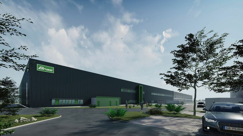 Der geplante Hallenneubau der "Gras-Gruppe" in Polch.