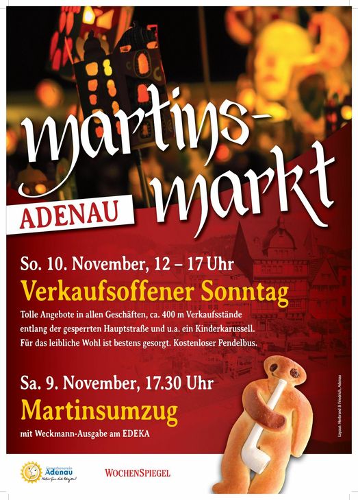 Der Gewerbeverein Adenau lädt ein zum Martinsmarkt.