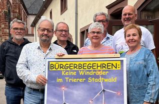 "Keine Windräder im Trierer Stadtwald": das fordern die Bürgerinitiativen Naturschutz Euren/Herresthal, Bürgerverein Pfalzel und Naherholungsgebiet Auf der Bausch