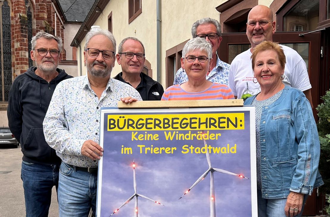 "Keine Windräder im Trierer Stadtwald": das fordern die Bürgerinitiativen Naturschutz Euren/Herresthal, Bürgerverein Pfalzel und Naherholungsgebiet Auf der Bausch