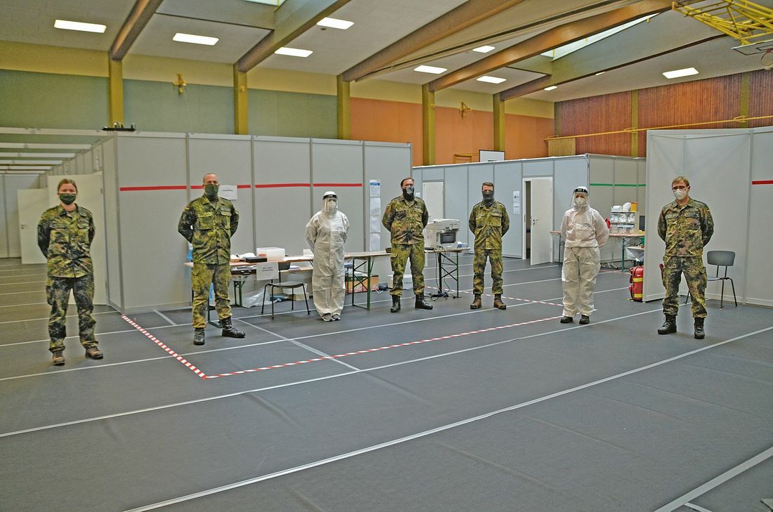 Bundeswehrsoldaten in der Corona-Ambulanz in Mayen. Foto: Kreisverwaltung