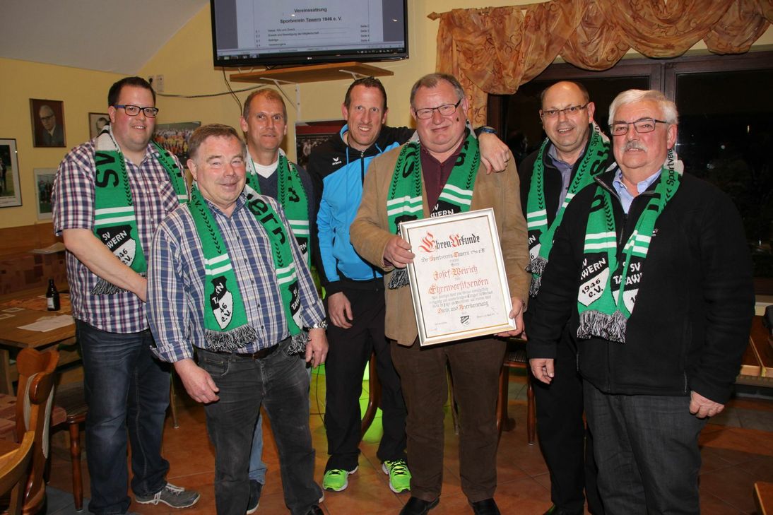 Im Bild von links: Sebastian Junk (Präsident), Robert Gorges, Ralph Weber (Vizepräsident), Ralf Kindermann (Vizepräsident), Josef Weirich (Ehrenvorsitzender), Robert Stegmeyer, Walter Bamberg