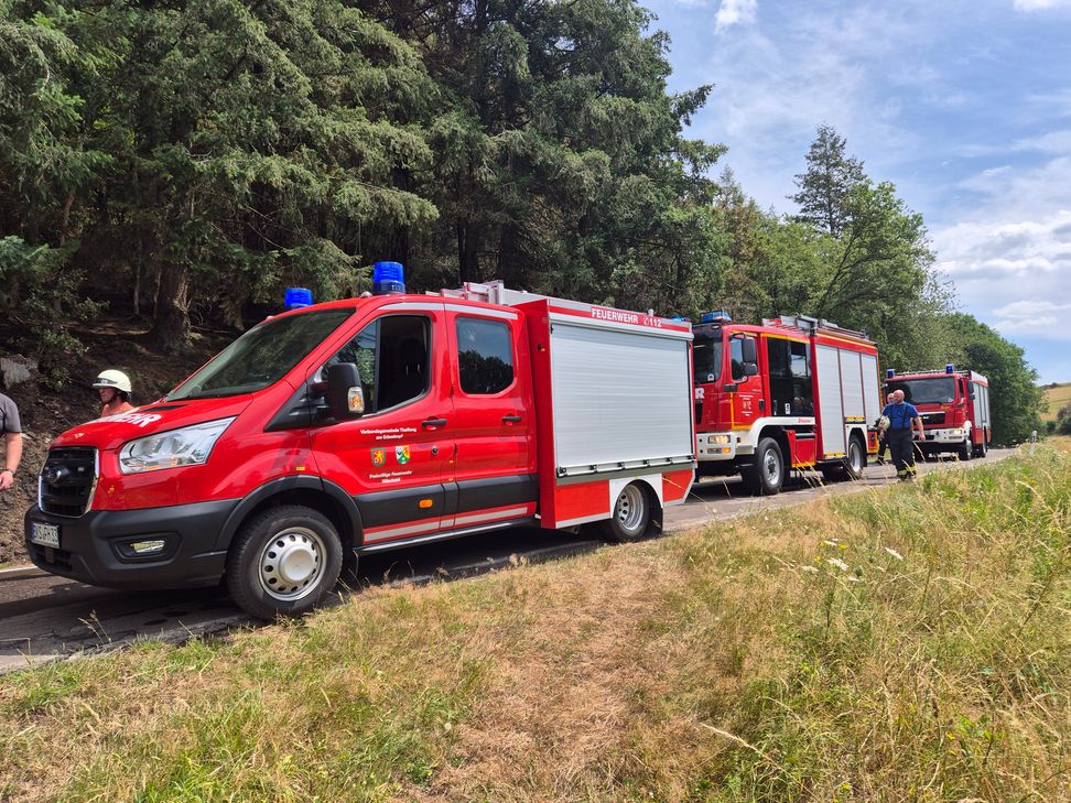 Großeinsatz der Feuerwehren nach Böschungsbrand zwischen Hilscheid und Dhronecken