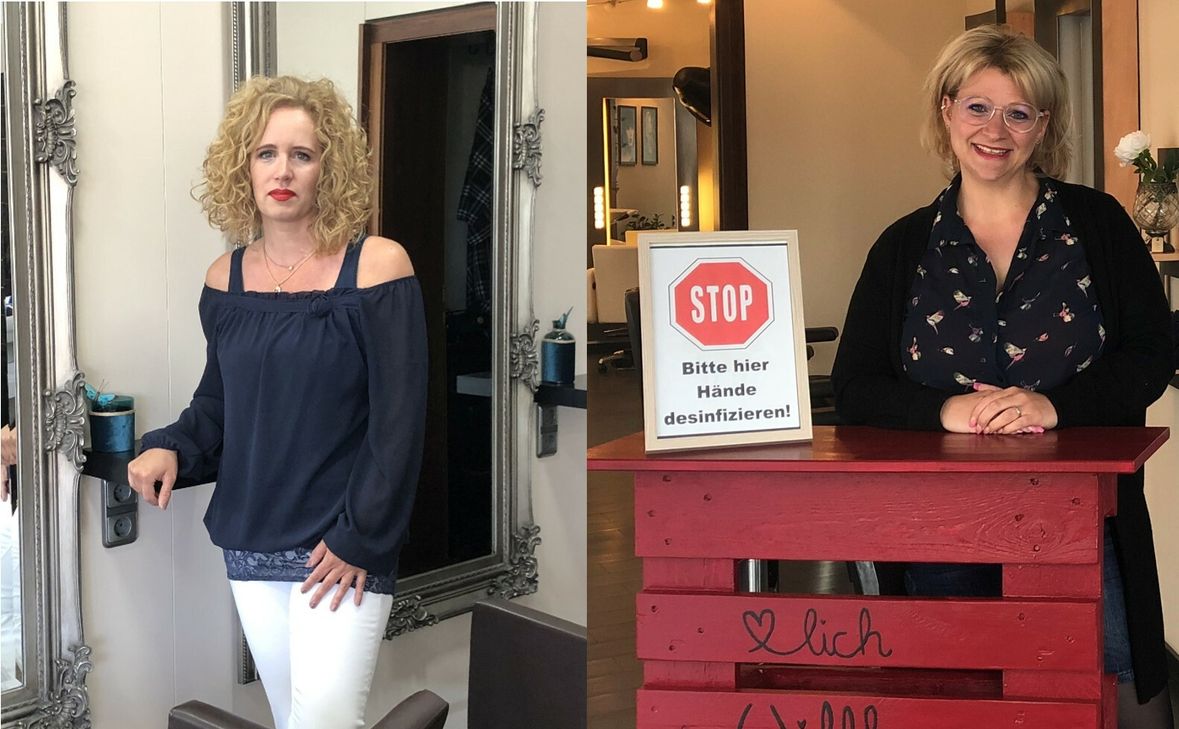 Michele von Landenberg (l.) und Silvia Barg (r.) freuen sich darauf, ab kommender Woche wieder in ihren Salons in Jünkerath und Kelberg zu arbeiten. Fotos: Woltmann