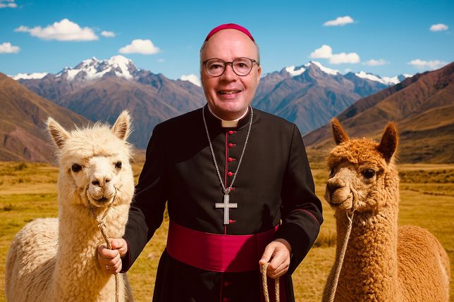 Pedro und Paolo aus Bolivien verbringen Lebensabend in Trier im Garten von Bischof Ackermann. Das Foto ist teil-ki-generiert