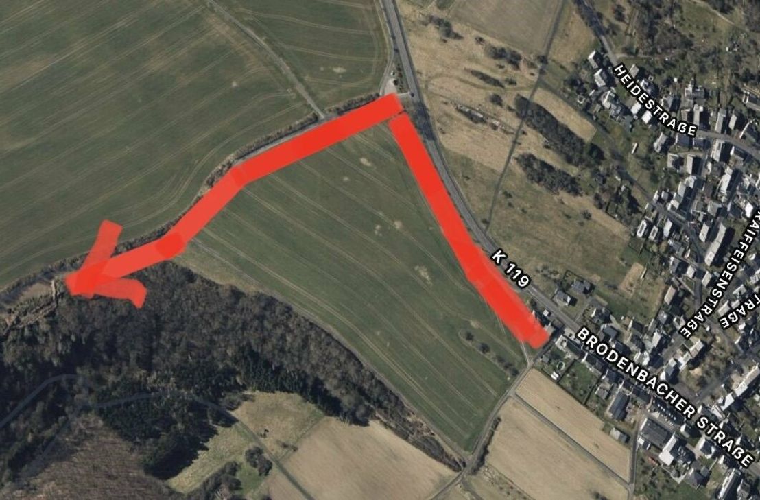Grünschnittplatz Buchholz; Hinweise zur Anfahrt: Von der Brodenbacher Straße (K119) aus Boppard-Buchholz kommend in Richtung Oppenhausen/Herschwiesen: Hinter dem Ortsausgang Buchholz nach rund 250 Metern links abbiegen.